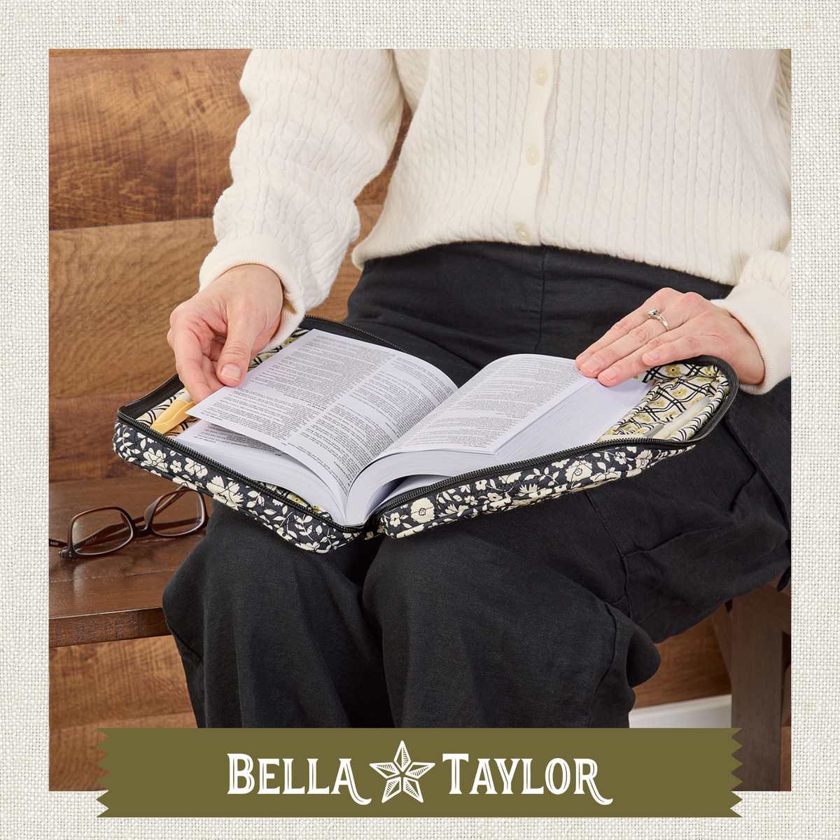 Bicolor Floral Black Small Bible Cover Bella Taylor