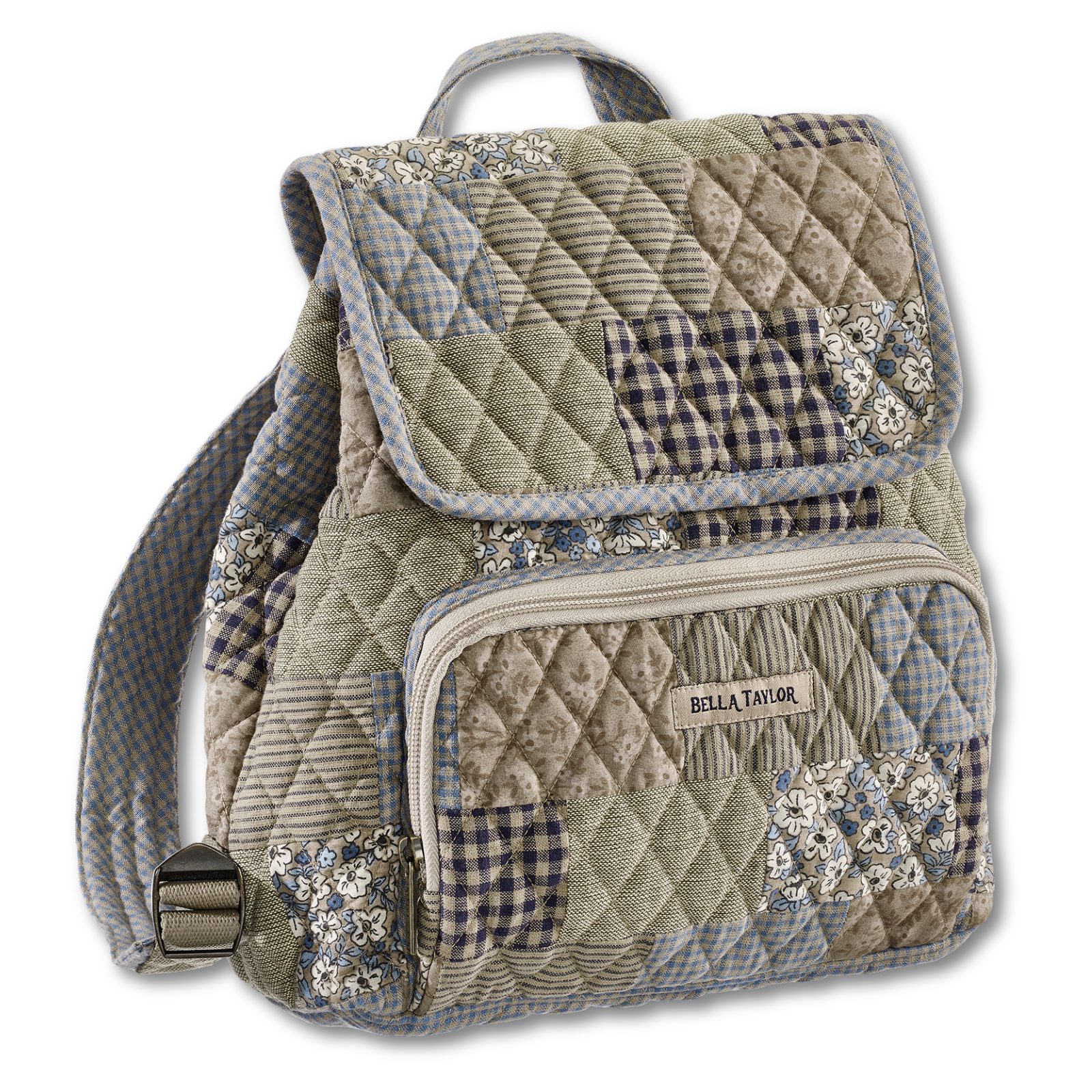 fabric mini backpack Beige Pink Ribbon Simplicity Gallery a back slip pocket Mebie Baby Plaid Mini Backpack