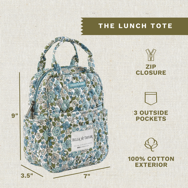 Delicate Floral Blue Lunch Tote