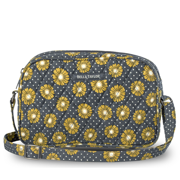 Dotted Daisy Charcoal Simple Crossbody