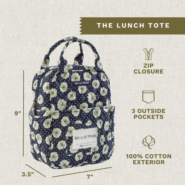 Dotted Daisy Navy Lunch Tote