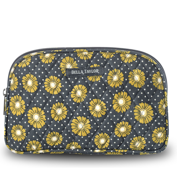 DEAL!  Dotted Daisy Charcoal Cosmetic Pouch