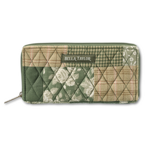 Bella Taylor Slim Card Wallet For Women – RFID Protected, Zip-Around, Farmhouse Star Design
