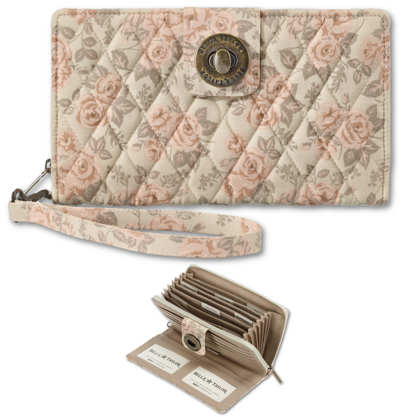 Cameo Rose RFID Cash System Wallet