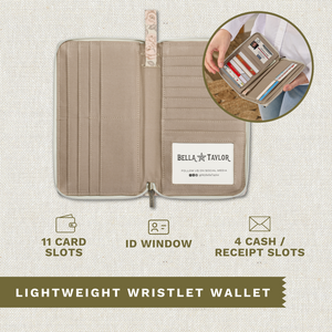 Cameo Rose RFID Wrist Strap Wallet