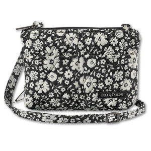 Bicolor Floral Black Essentials Wallet Crossbody