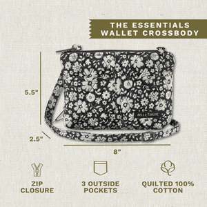 Bicolor Floral Black Essentials Wallet Crossbody