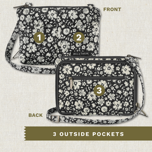 Bicolor Floral Black Essentials Wallet Crossbody