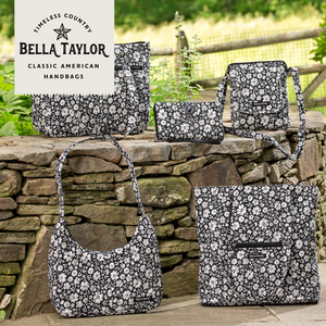 Bicolor Floral Black Essentials Wallet Crossbody