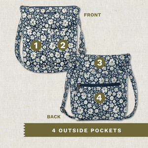 Bicolor Floral Navy Hipster