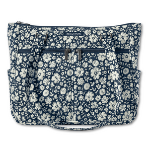 Bicolor Floral Navy Everyday Tote