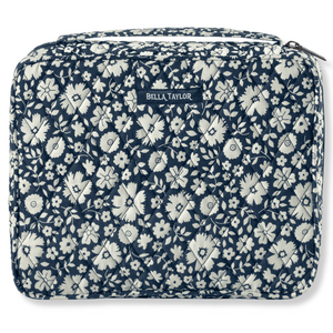 Bicolor Floral Navy Bible Cover