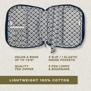 Bicolor Floral Navy Bible Cover