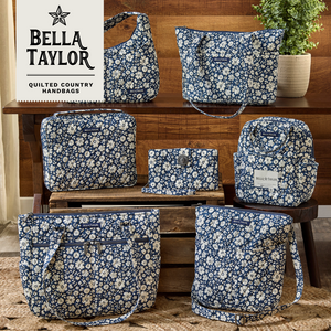 Bicolor Floral Navy Slim Card Wallet