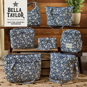 Bicolor Floral Navy Cash System Wallet