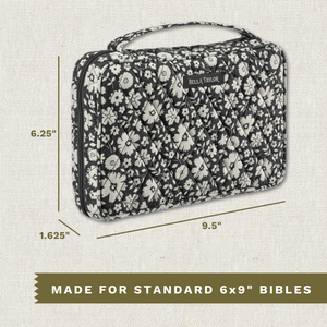 Bicolor Floral Black Small Bible Cover