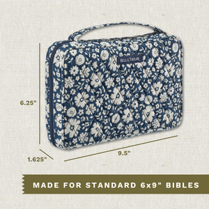 Bicolor Floral Navy Small Bible Cover