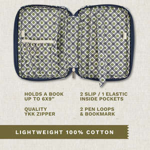 Bicolor Floral Navy Small Bible Cover