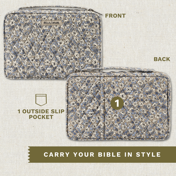 Khaki Floral Small Bible Cover