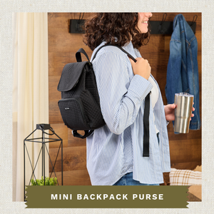 Solid Black Mini Backpack