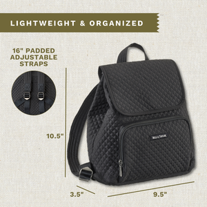 Solid Black Mini Backpack