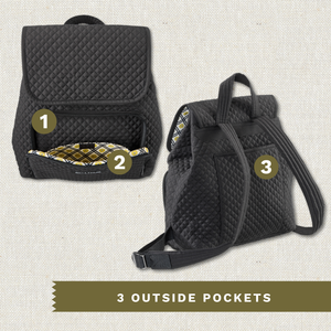 Solid Black Mini Backpack