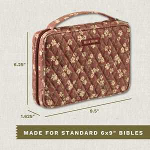 Burgundy Floral Small Bible Cover