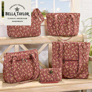 Burgundy Floral Small Bible Cover