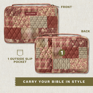 Burgundy Patch Small Bible Cover