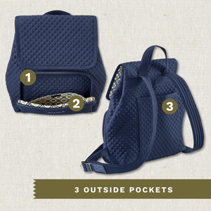 Solid Navy Mini Backpack