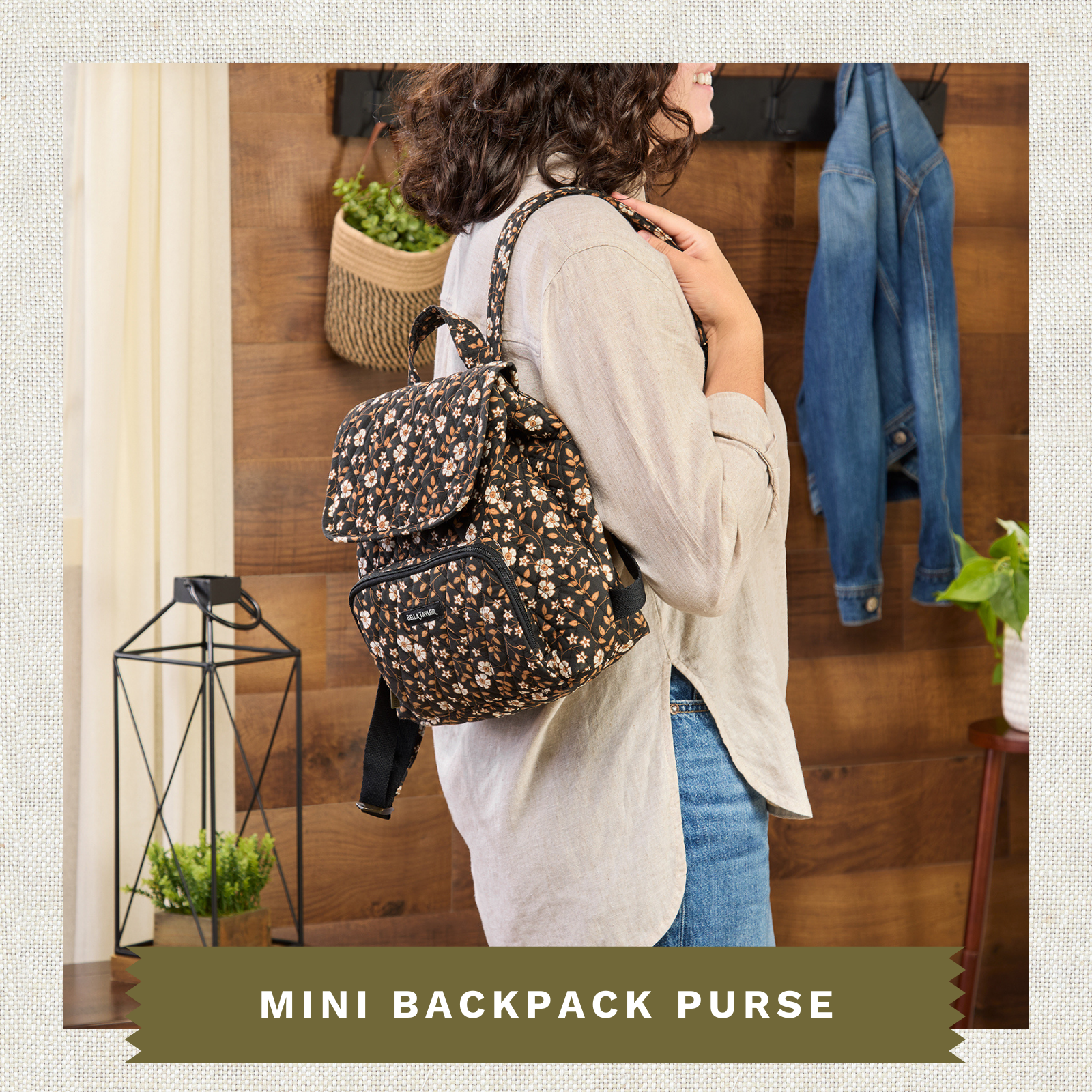 cotton mini backpack Vintage Vine Midnight Mini Backpack