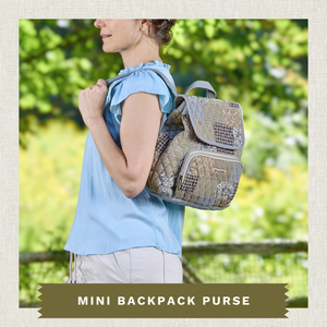 Khaki Patchwork Mini Backpack