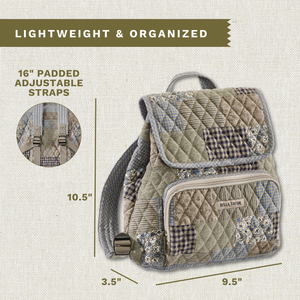 Khaki Patchwork Mini Backpack