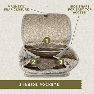 Khaki Patchwork Mini Backpack