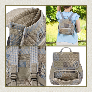 Khaki Patchwork Mini Backpack