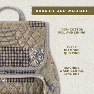 Khaki Patchwork Mini Backpack