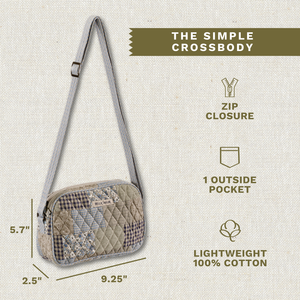 Khaki Patchwork Simple Crossbody