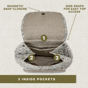 Khaki Floral Mini Backpack