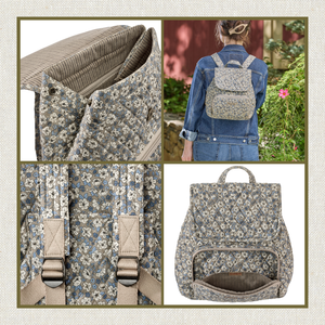 Khaki Floral Mini Backpack