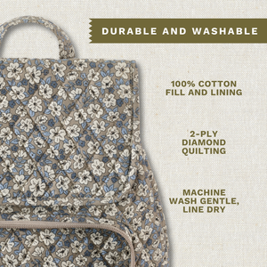 Khaki Floral Mini Backpack