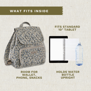 Khaki Floral Mini Backpack