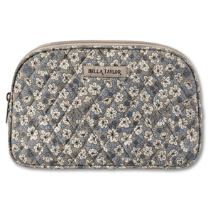 Khaki Floral Cosmetic Pouch