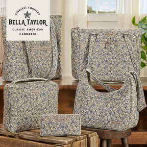 Khaki Floral collection lifestyle image featuring the full line displayed, including ID lanyard, bible cover, and Small tote.