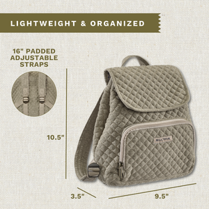 Khaki Chambray Mini Backpack