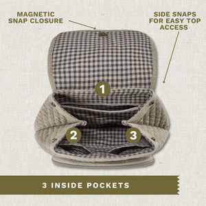 Khaki Chambray Mini Backpack