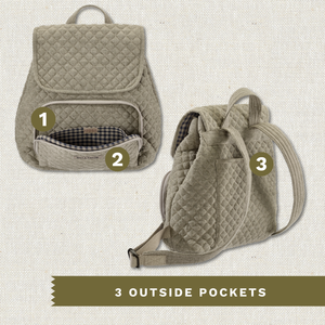 Khaki Chambray Mini Backpack