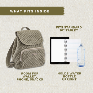 Khaki Chambray Mini Backpack