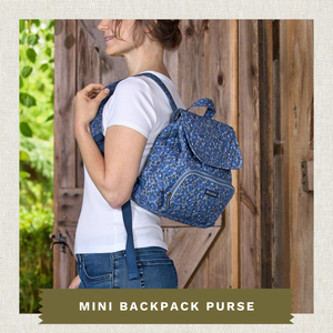 Navy Floral Mini Backpack