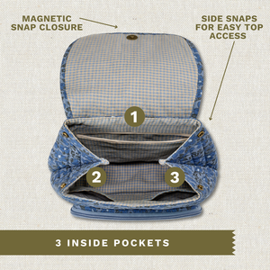 Navy Floral Mini Backpack