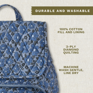 Navy Floral Mini Backpack